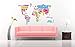 World wall map removable vinyl sticker with colourful country names to improve overall living room experience by Amazing 4 use