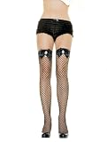 Industrial NetThigh Hi W/ Cameo And Satin Bow Top