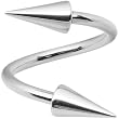 14 Gauge Stainless Steel 8mm Spike Spiral Twister Ring - 7/16