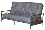 Big Tree Furniture Full Size Futon Sofa Sleeper Set with 2 Matching Pillows, Black