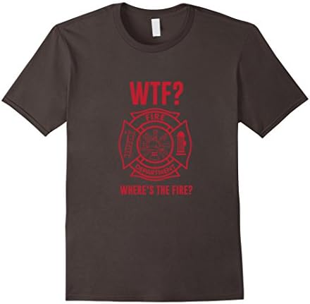 Men's WTF Where's the Fire Fireman Firefighter Department T-Shirt Large Asphalt