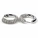 Sterling Silver Huggie Hoop Earrings with Clear CZ - Size: 4mm x 18mm