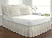 FRESH IDEAS Eyelet Bed Skirt Dust Ruffle Embroidered Details, Classic 14” Drop Length Gathered Styling, Twin, Ivory (FRE30014IVOR01)
