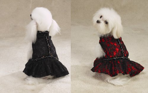 RED - X-SMALL - Lace Flamenco Dog Dress