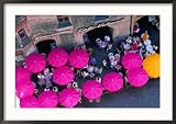 Umbrellas of Cafe, Innsbruck, Austria Framed Photographic Poster Print by Chris Mellor, 35x25