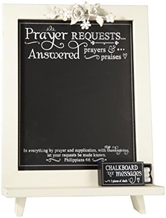 Heartfelt Collection Framed Chalkboard Message Board with Christian Verse, Prayer Requests, 18 Inch