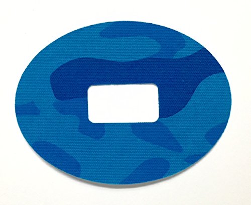 GrifGrips Oval Sports Adhesive Patch for Dexcom - Pack of 10 in Blue Camo