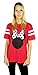Disney Womens Minnie Mouse Varsity Football Tee Red Heather