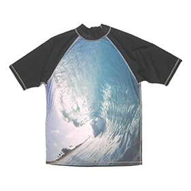 After Party Mens Wave Short Sleeve Surf Rashguard with UV Protection
