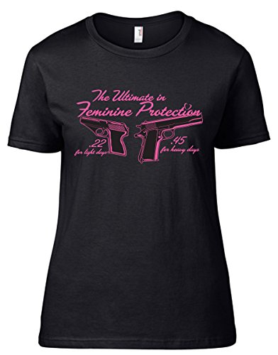 Feminine Protection Ladies T-shirt. Funny political and 2nd amendment t shirts.