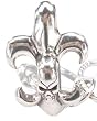 Fleur De Lis Skull Pewter Pocket Clip Key Chain