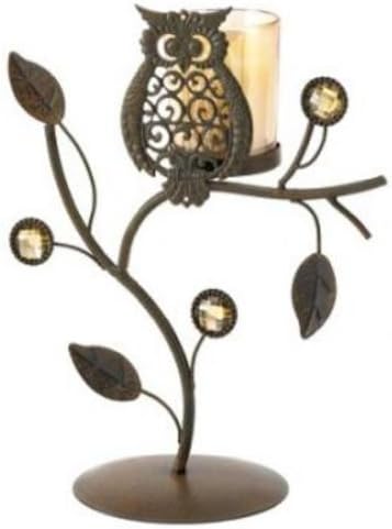 Koehler Home Decor Vine Shaped Wise Owl Figurine Votive Candle Stand