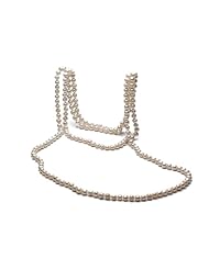Audrey pearl 8-9mm 65 inches Freshwater Cultured White Big Rope Pearl Necklace + matching stud Earring set as a FREE Gift