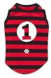 K9 No.1 Stripey Dog T-shirt In Tin, Red/ Black, Xtra Large