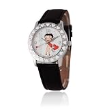 Betty Boop bracelet fa&ccedil;on cuir noir