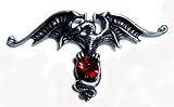 Liberty Dragon Pin Sm with Red Swarovski Crystal