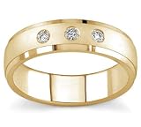 14k Yellow Gold Diamond Wedding Band, 6mm (H/SI2, 1/6 ct. tw.)
