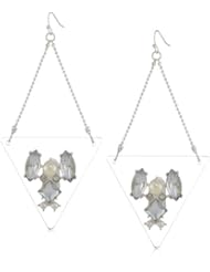 Lucite Triangle with Stones Earrings