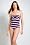 Collegiate Striped Halter Bathing Suit