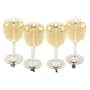 Small White Wine Glass Gel Candle - Set of 4