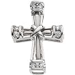 14K White Gold Diamond Unity Cross Pendant
