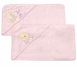 Winnie The Pooh 2 Pack Hooded Towels ~ Pink