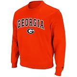 NCAA Georgia Bulldogs Automatic Crewneck Pullover (Red, Medium)