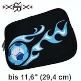 XiRRiX Premium Neopren Netbook Mini Notebooktasche 11,6 Universal - Sleeve - Gr�sse bis 29,4 cm (11,6 Zoll) - Farbe: schwarz. Design: Fussball (bulk)