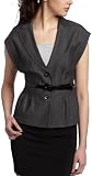 AGB Women's Fluid Structured Fashion Jacket With Drop Shoulder Detail With Thin Belt As Added Accessory