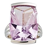 Sterling Silver Rose De France Amethyst Ring - Cushion