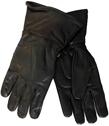 Womens Lined Leather Winter Motorcycle Gauntlet Gloves LARGE