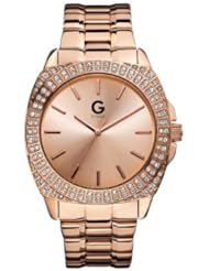 G by GUESS Womens Oversized Glitz Rose Gold Watch