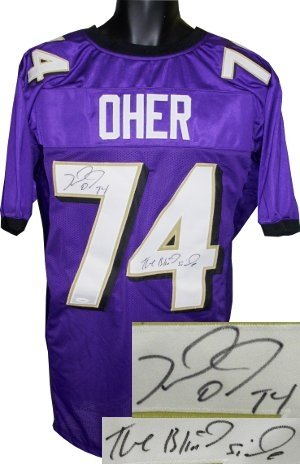 Michael Oher Autographed/Hand Signed Baltimore Ravens Purple Prostyle Jersey ''Blind Side''- JSA Ho