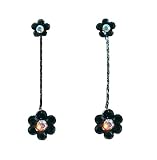 Earrings - E127 - Swarovski Crystal Flower Drop ~ Jet (Black)
