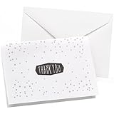 Hortense B. Hewitt 50 Count Foil Polka Dot Thank You Cards, Silver