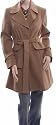 Khaki Anastasia Cotton Moleskin Womens Fashion Coat