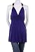 Mar-Q Gold Coil Jersey T-Back Halter Tunic Top Blue Medium