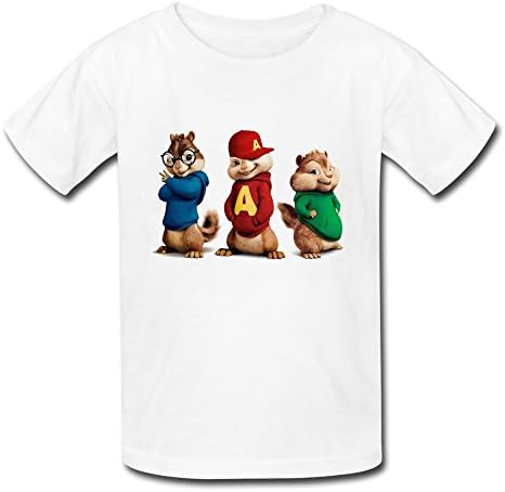 HANJ Alvin And The Chipmunks Road Chip 2015 T Shirt For Big Boys' Girls' White S