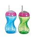 Munchkin 2 Pack Mighty Grip Straw Cup, 10 Ounce, Colors May Vary