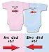 Baby Gift Set for Boy/Girl Twins (Includes 1 Pink + 1 Blue Bodysuit - He Did It - She Did It, size 0-3 mo)