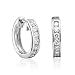 Certified 14k White Gold Hoop Huggies Diamond Earrings (GH, SI-I, 0.50 carat)