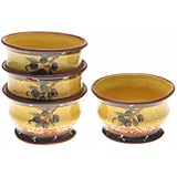 Certified International French Olives 5-3/4-Inch Ice Cream Bow, Set of 4