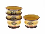 Certified International French Olives 5-3/4-Inch Ice Cream Bow, Set of 4