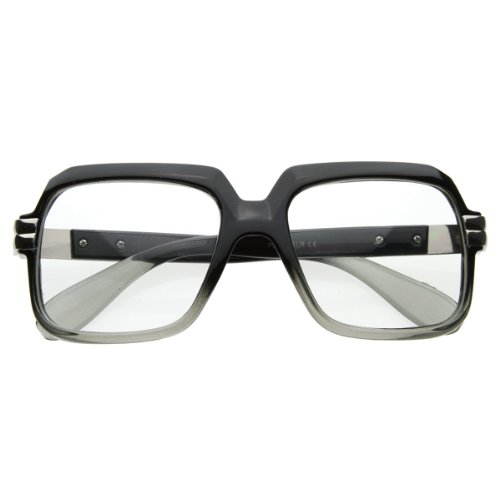 zeroUV - Old School Vintage Squared Clear Lens Eyeglasses