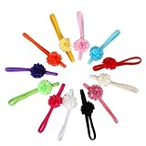 Bei wang 12pcs Child Baby Girl Elastic Lace Flower Headband Hairband Hair Accessories
