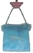 Little Girls Aqua/ Blue Petite Princess Bag Purse with Feathers & Beads