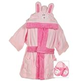 Toddler Little Girls Gift PINK BUNNY Robe Slipper Set BT KIDS Girl 2-7
