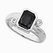 14K White Gold Onyx and Diamond Ring