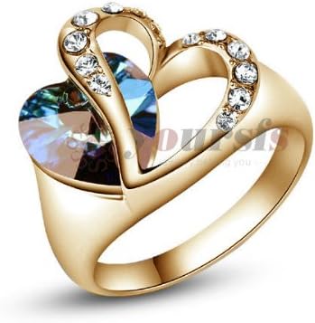 MasterGem Anel Masculino Expendables Ring Heart Of Ocean Acessorios Atacado Joias Ouro 18K Rose Gold Plated Wedding Ring R084R1