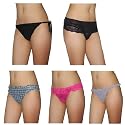 5 PACK: Ladies Sexy Stretch Panties G String Thong / Knickers - Mixed Brands - Multicolor